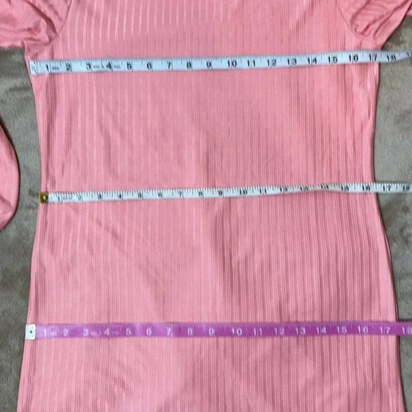 NSR LONG SLEEVE SHINNY  RIBBED TURTLENECK DRESS IN DUSTY PINK NWOT - Picture 7 of 8